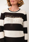 Olsen Striped with Logo Knitted Jumper, Brown Multi
