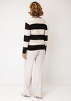 Olsen Striped with Logo Knitted Jumper, Brown Multi