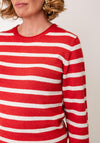 Olsen Knitted Striped Jumper, Orange and White