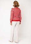 Olsen Knitted Striped Jumper, Orange and White