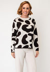 Olsen Animal Print Knitted Jumper, Beige Multi
