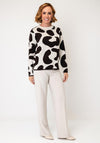 Olsen Animal Print Knitted Jumper, Beige Multi