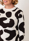 Olsen Animal Print Knitted Jumper, Beige Multi