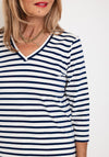 Olsen Hannah Striped Top, Night Blue