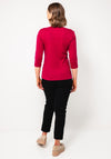 Olsen Graphic Print Cropped Sleeve Top, Pink