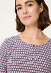 Olsen Abstract Print Round Neck Cotton Top, Pink