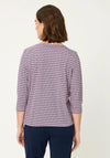 Olsen Abstract Print Round Neck Cotton Top, Pink