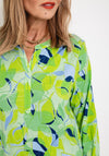 Olsen Clara V-Split Neckline Floral Top, Kiwi