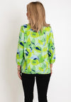 Olsen Clara V-Split Neckline Floral Top, Kiwi