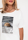 Olsen Cosima Sequin Motif T-Shirt, Off White