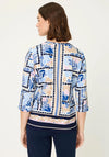 Olsen Leaf Print Cotton Top, Blue