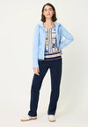 Olsen Leaf Print Cotton Top, Blue
