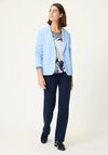 Olsen Contrast Print Round Neck Top, Navy