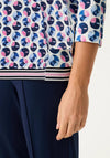 Olsen Abstract Print Drawstring Top, Blue