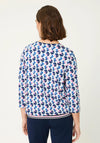 Olsen Abstract Print Drawstring Top, Blue