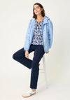 Olsen Abstract Print Drawstring Top, Blue