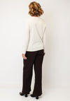 Olsen Graphic Print with Animal Print Detail Top, Beige Multi