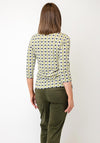 Olsen Geometric Print T-Shirt, Green Multi