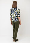 Olsen Abstract Print Round Neck T-Shirt, Green Multi