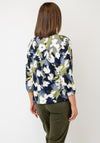 Olsen Abstract Print V-Neck Blouse, Green Multi