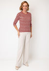 Olsen Geometric Print Top, Red Multi