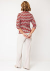 Olsen Geometric Print Top, Red Multi