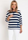 Olsen Cora Waffle Knit Jersey Top, Night Blue