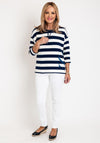 Olsen Cora Waffle Knit Jersey Top, Night Blue
