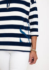Olsen Cora Waffle Knit Jersey Top, Night Blue