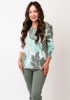 Olsen Botanical Print Top, Green