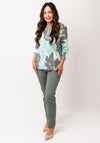 Olsen Botanical Print Top, Green