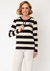 Olsen Striped with Drawstring Jumper, Brown and Beige