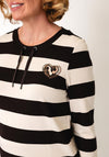 Olsen Striped with Drawstring Jumper, Brown and Beige
