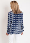 Olsen Geometric Printed Shirt, Night Blue