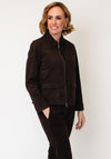 Olsen Faux Suede Zip Up Jacket, Brown
