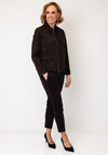 Olsen Faux Suede Zip Up Jacket, Brown