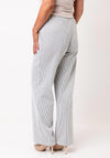 Olsen Striped Wide Leg Trousers, Green and White