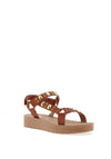 OMG Pletena Stud Side T Bar Sandals, Driftwood