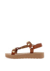 OMG Pletena Stud Side T Bar Sandals, Driftwood