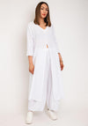 One Life Celeste Open Slit Longline Top, White