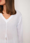 One Life Celeste Open Slit Longline Top, White