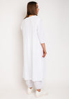 One Life Celeste Open Slit Longline Top, White