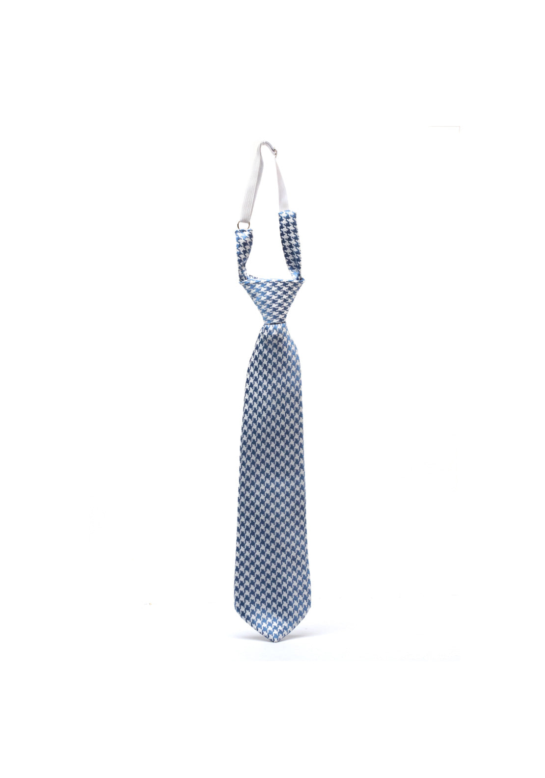 One Varones Boys Houndstooth Print Tie, Blue