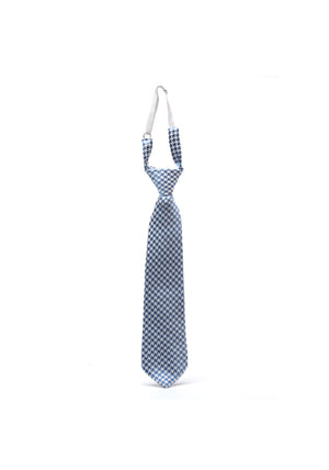 One Varones Boys Houndstooth Print Tie, Blue