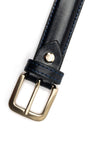 One Varones Boys Leather Belt, Navy