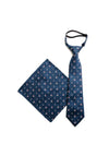 One Varones Boys Tie and Pocket Square Set, Navy