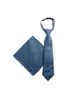 One Varones Boys Tie and Pocket Square Set, Navy