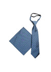 One Varones Boys Tie and Pocket Square Set, Navy
