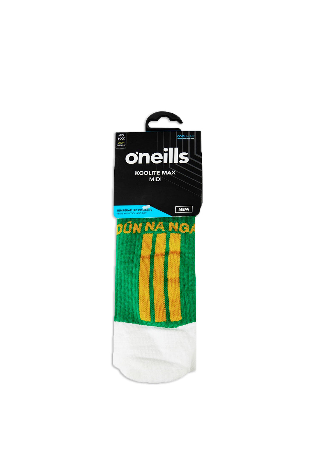 O’Neills Donegal GAA Kids Koolite Max Midi Sock, Green