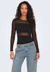 ONLY Esther Mesh with Lining Inserts Bodysuit, Black